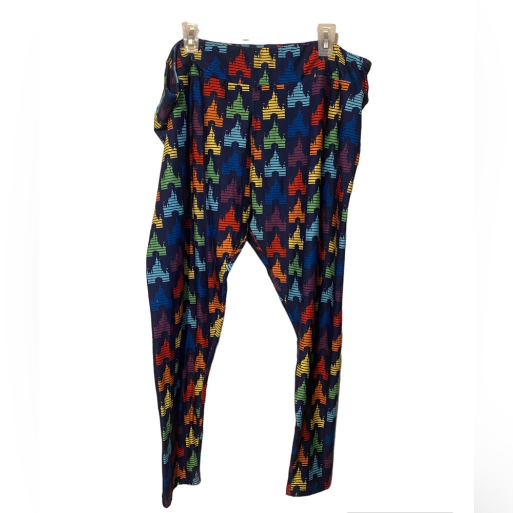Disney parks rainbow Cinderella castle leggings size 2xl plus